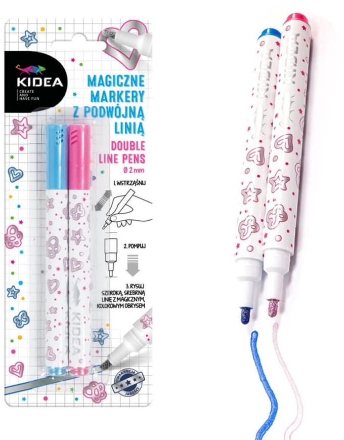 Kidea Glitterstiften Junior 15 Cm Blauw/roze 2 Stuks