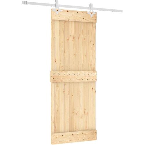 vidaXL - Schuifdeur - 80 - x - 210 - cm - Massief - Pine - Hout - (Onbehandeld)