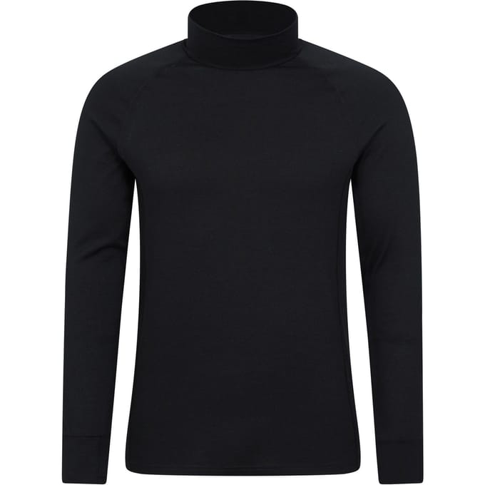 Mountain Warehouse Heren Summit Merinowollen Coltrui Thermo Top (Zwart)