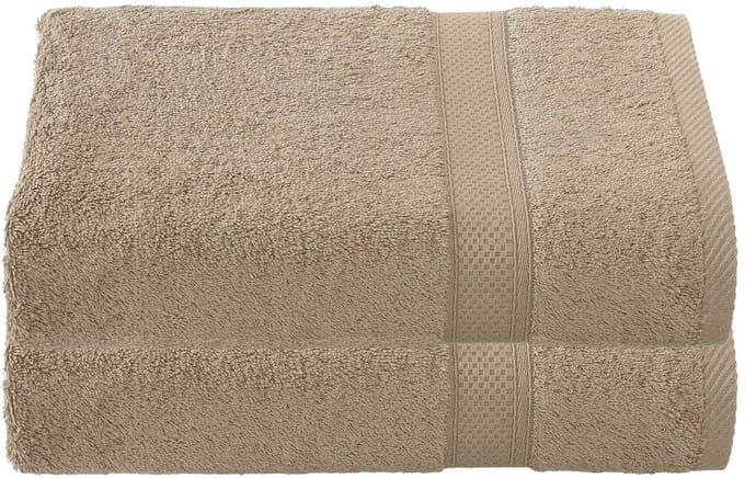 De Witte Lietaer Badhanddoek Stephanie Humus - Set 2 stuks - 70 x 140 cm - Bruin - Katoen