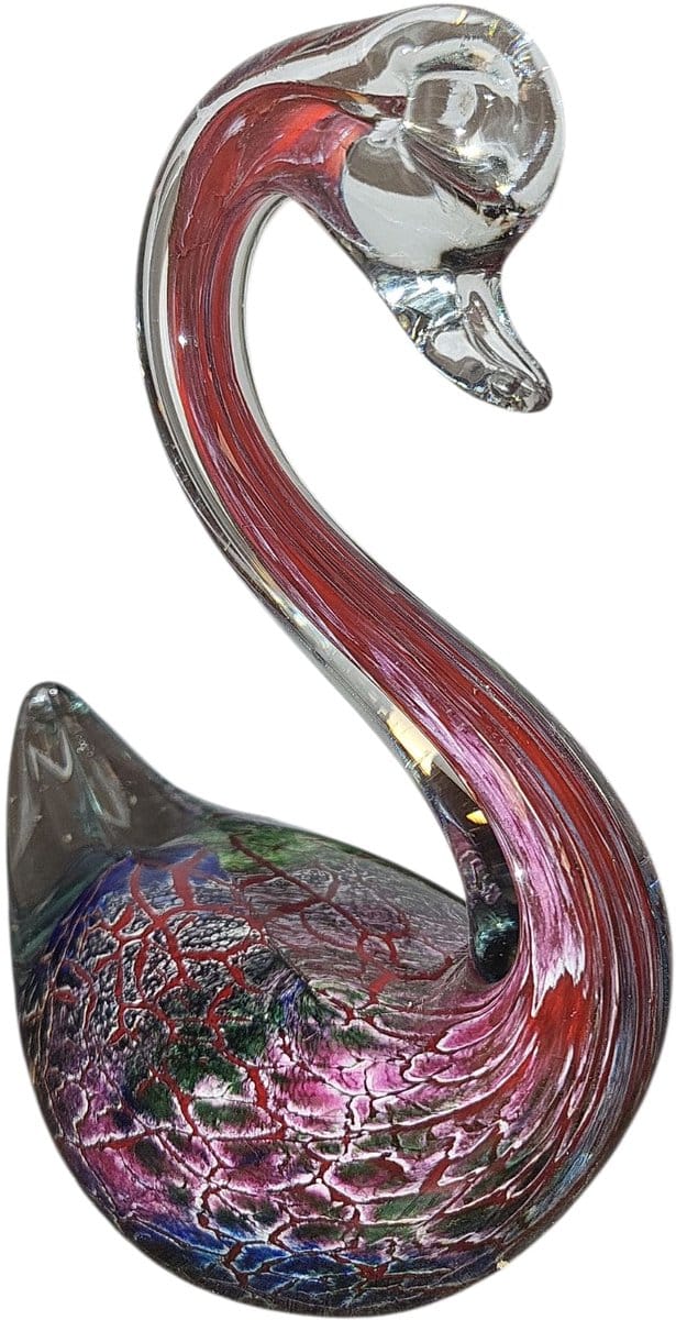Zwaan - Glas - Glassculptuur - Multicolor - 10x15x6 cm - Kristalglas