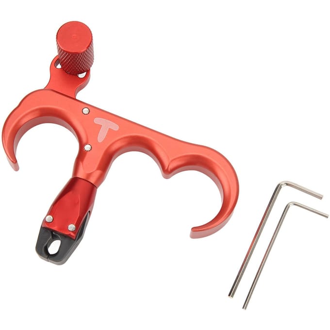 3 Vinger Handheld Boogrelease Aluminiumlegering Duimrelease voor Compoundboog Verstelbaar 360 Graden