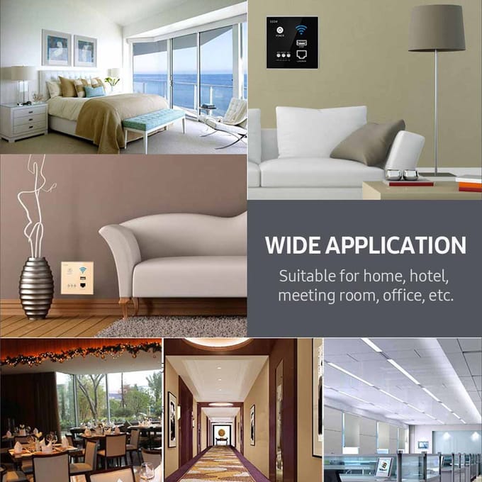 300Mbps In-Wall draadloze router AP-toegangspunt WiFi-router LAN-netwerkswitch WiFi AP-router met wit