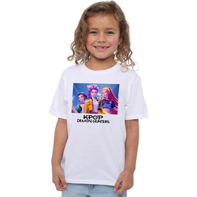K-Pop Demon Hunters Kinder/Kids Huntr/X T-shirt (Wit)