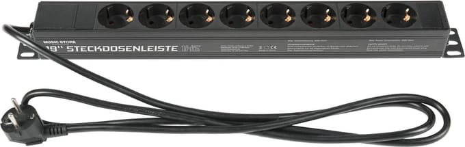 MUSIC STORE 19" Power Strip - 8x Schuko 1HU - PA accessoire