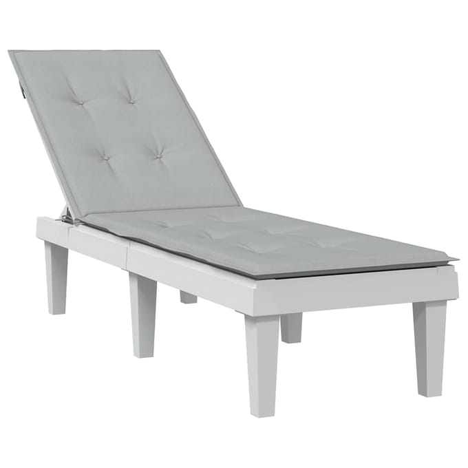 vidaXL - Terrasstoelkussen - (75+105)x50x3 - cm - stof - gemêleerd - lichtgrijs