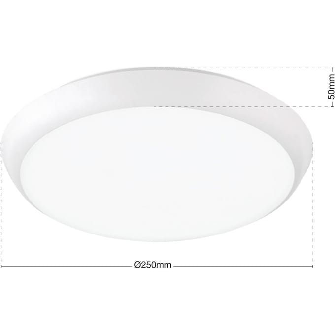 ORION Maggy LED plafondlamp, Ø 25 cm, wit, CCT, IP65, decoratieve ringen