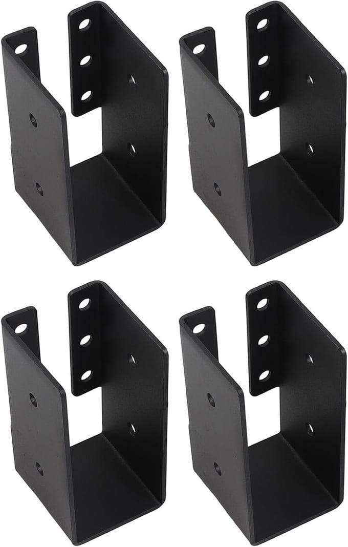 Balkenhouder Set - Houten Connectoren - Constructie Versterken - Weerbestendige Constructie - 51 x 45 x 93 cm - Zwart