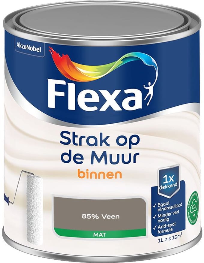 Flexa - Strak Op De Muur Binnen Mat - 85% Veen - Mengverf - 1 L