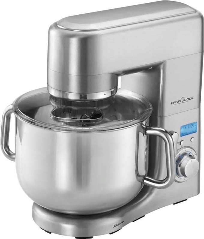ProfiCook Keukenmachine PC-KM 1096 - kitchen machine - 1500 W - Roestvrij Staal/zwart