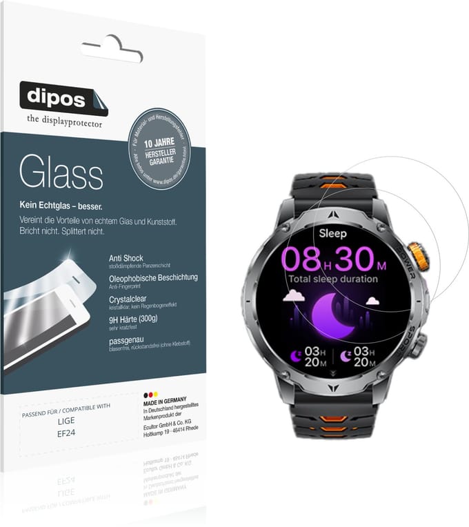 dipos – 2x Pantserfolie geschikt voor LIGE EF24 | 9H Screenprotector