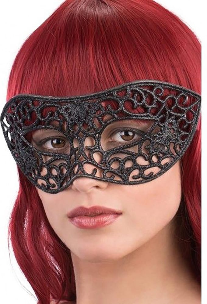 Carnival Toys Verkleedmasker Glitter Dames Zwart One-size