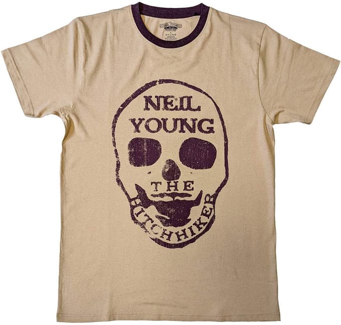Neil Young - Hitchhiker Heren T-shirt - S - Creme