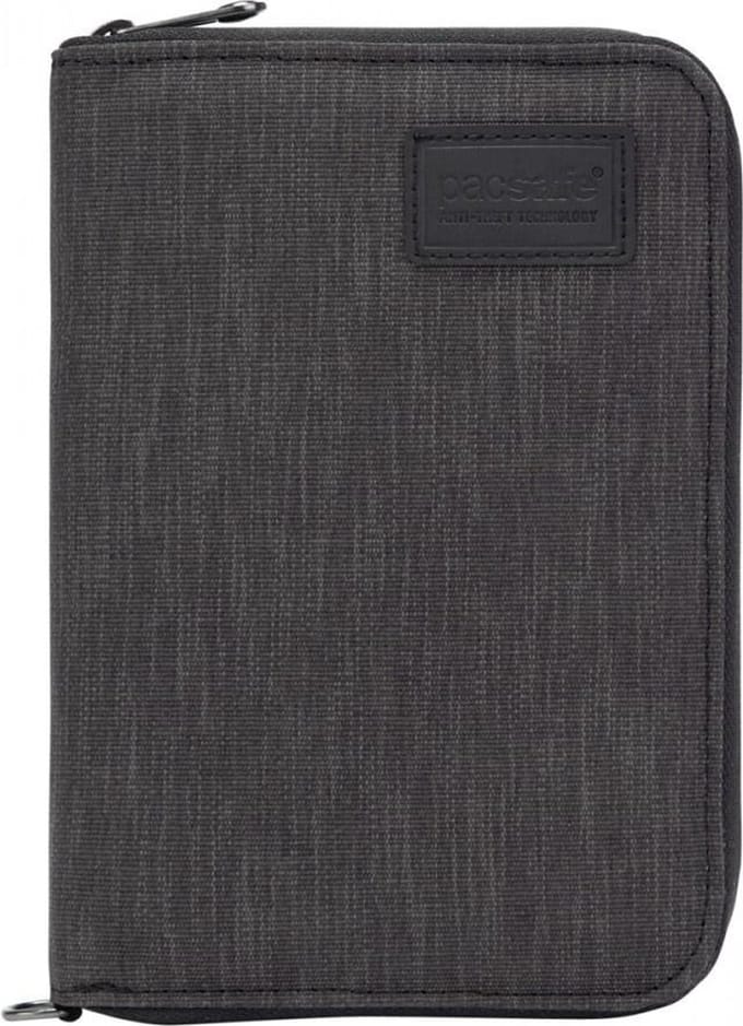 Pacsafe Portemonnee - 16,3 x 11,5 x 2 cm - Pasjeshouder - RFID-beveiligd - Scanvak - Recycled polyester - Lichtgewicht - Donkergrijs