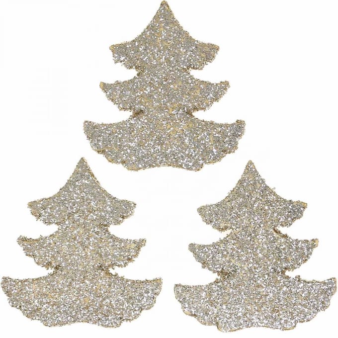 Strooidecoratie kerstboom goud glitter 4cm 72 st, 72 Stück
