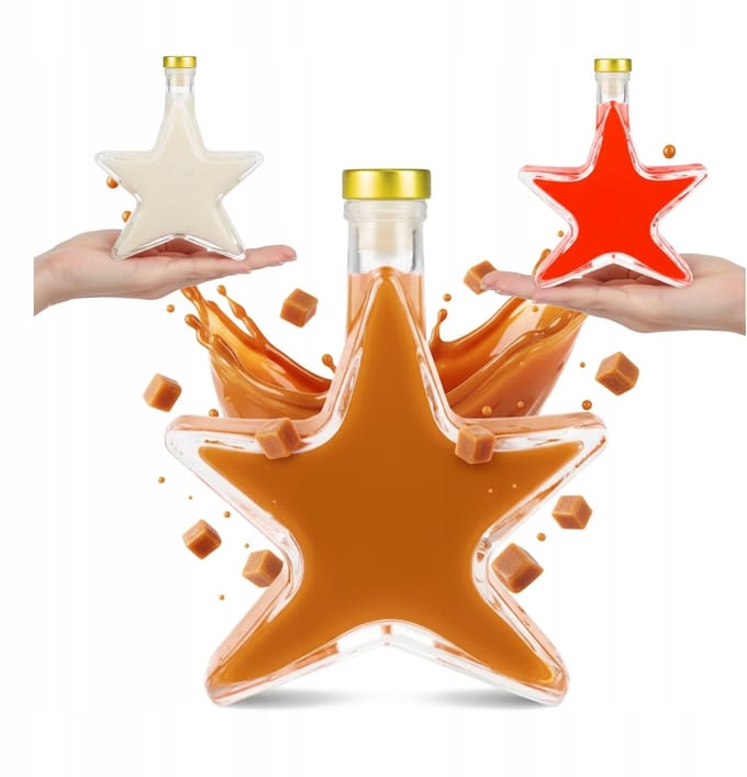 Bimberek - Feestelijke Stervormige Fles - 200ml - Glas - Met Kurk