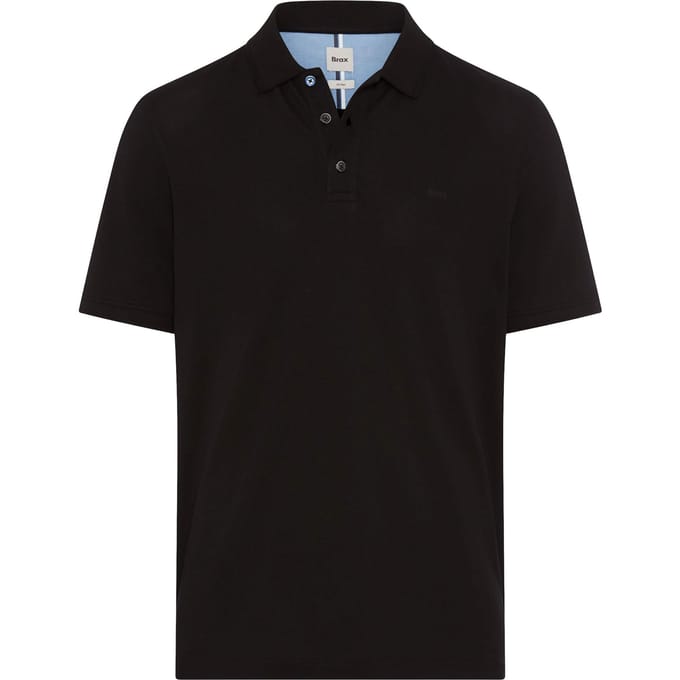 Brax Heren Poloshirt  Style PETE black, perma zwart, maat M