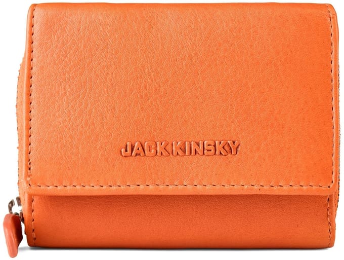 Jack Kinsky Aruba Portemonnee RFID-bescherming Leer 10 cm - Dames - Horizontaal - orange