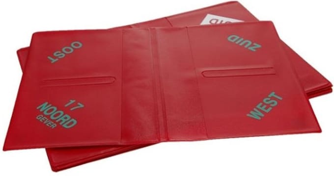 Bridge mapjes ROOD 25-32 (set van 8 mapjes)