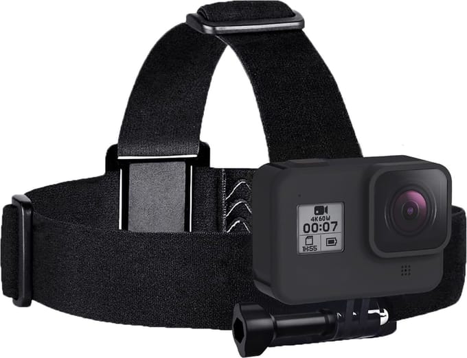 YONO Hoofdband geschikt voor GoPro - Action Camera - Head Mount - Strap Accessoires - Zwart