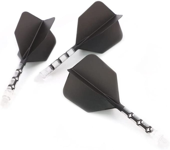 Cuesoul - ROST T19 Integrated Dart Flights - Big Wing - Black Clear
