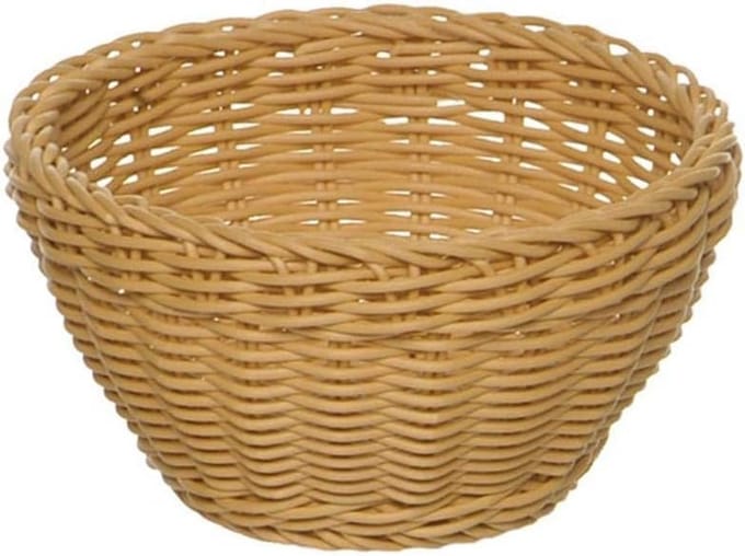 Ronde Handgeweven Mand voor Brood en Fruit - Ø 29 cm, Licht Beige