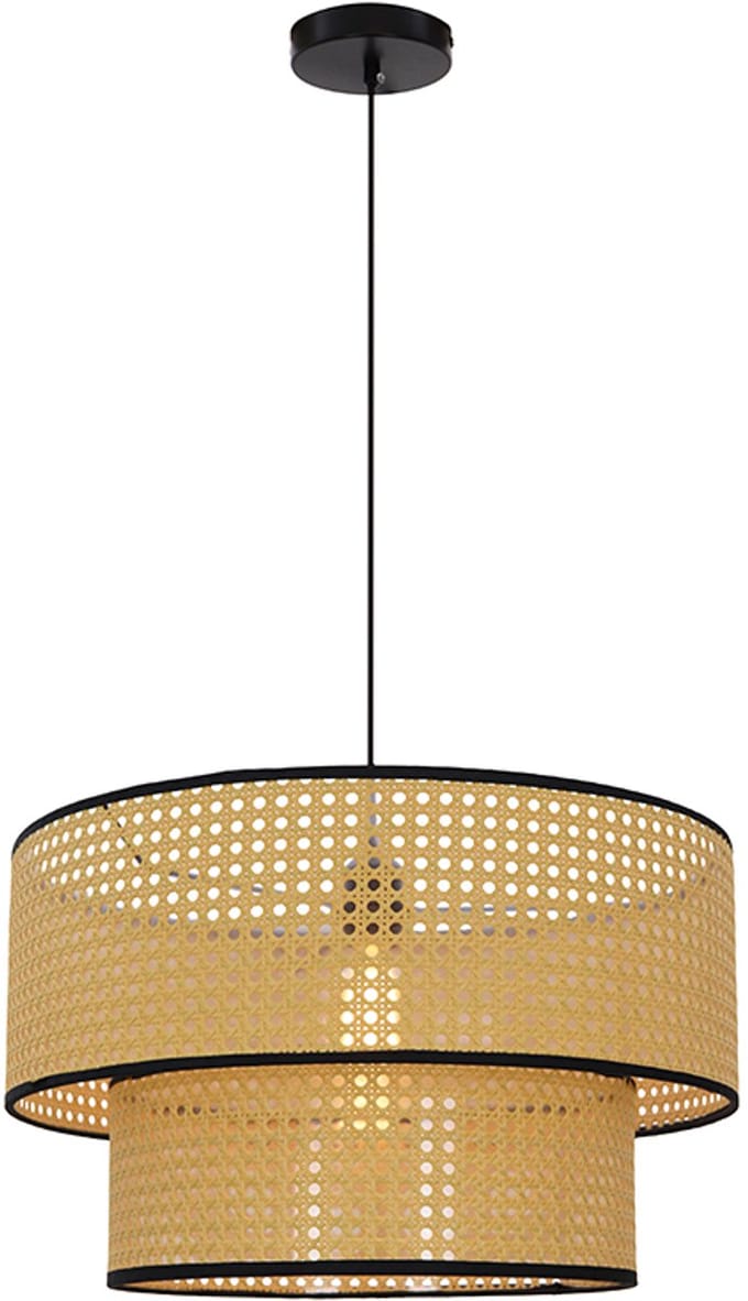 Olucia - KIRSTEN - Hanglamp - Bruin / Zwart - Vorm: Cilinder