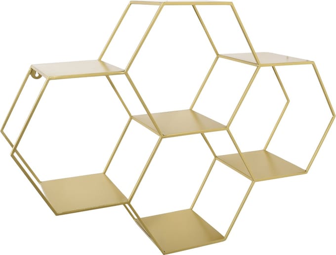 LOFT42 Hexagon Wandrek Zeshoekig - Goud - 57x80x20