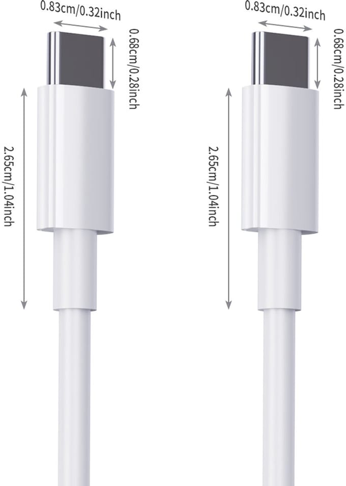 3 m snellaadkabel, USB C naar USB C-kabel 60W