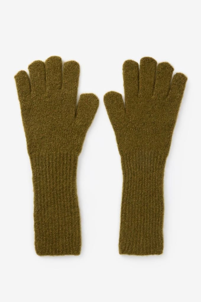 Sissy-Boy - Donkergroene gebreide handschoenen met lurex - One size