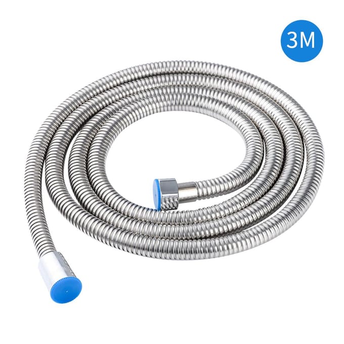 Doucheslang RVS Buis Flexibele 3M Lange Doucheslang Vervanging met 1/2 Inch Connector 3m zilver
