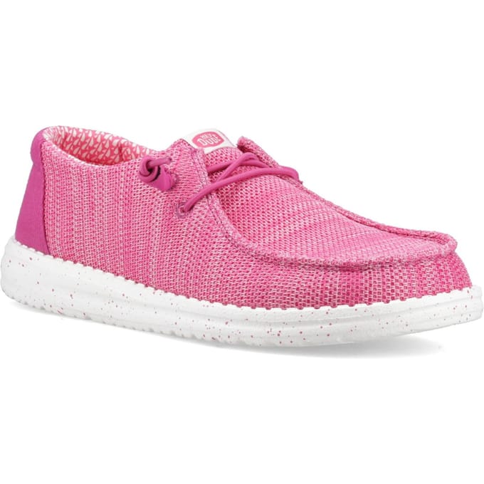 HEYDUDE - Wendy Stretch Sox Dames Instappers Fuchsia Pink - Maat 40