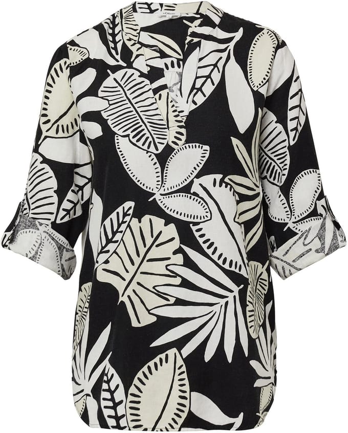 Blouse tuniek in gemengde linnen met 3/4 mouwen vrouw s.Oliver