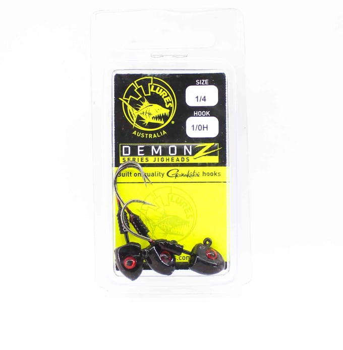 Tackle Tactics TT Demonz Tête plombée 1/4oz 1/0H 3/paquet Red Nightmare (7532) yellow