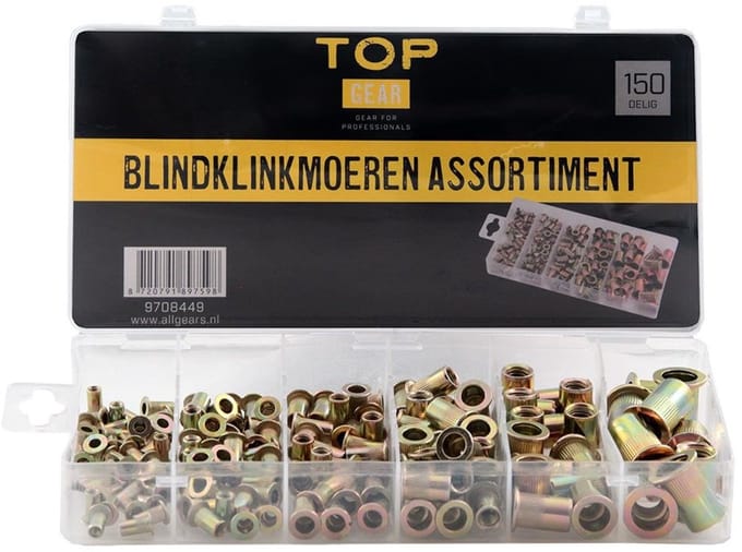 Blindklinkmoeren assortimentsdoos 150-delig - TOPGEAR