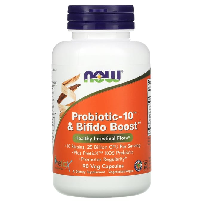 Probiotic-10 & Bifido Boost, 25 Miljard, 90 Groentecapsules (8,33 Miljard per Capsule)