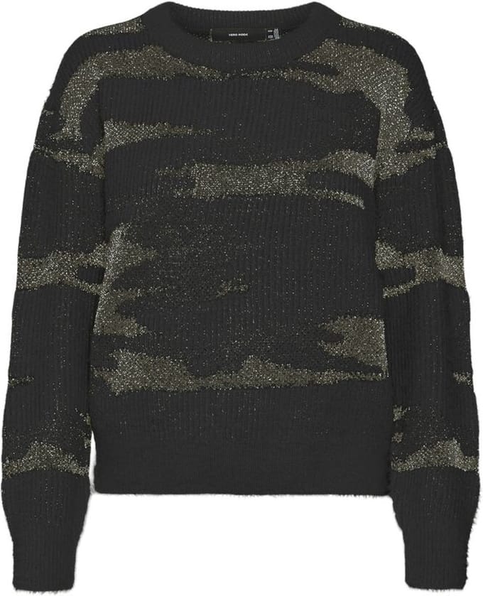 Vero Moda Vmsadie Ls O-neck Pullover Black Lurex | Zwart | Maat: XS