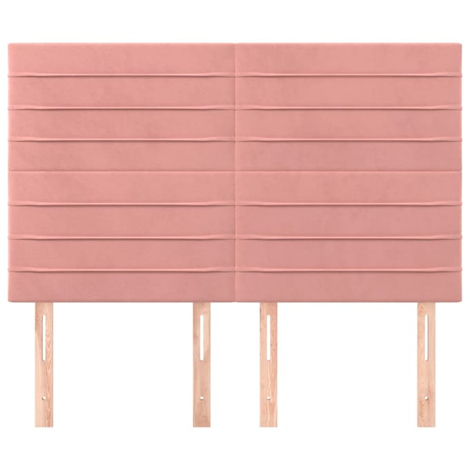 vidaXL - Hoofdbord - roze - 144x5x118/128 - cm - fluweel