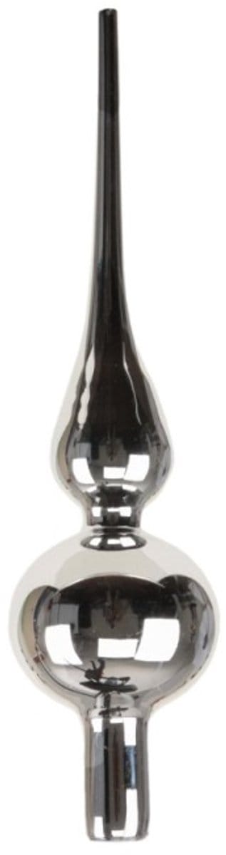 Kerstboom Piek | Glas | 24,5 cm | Glanzend | Zilver