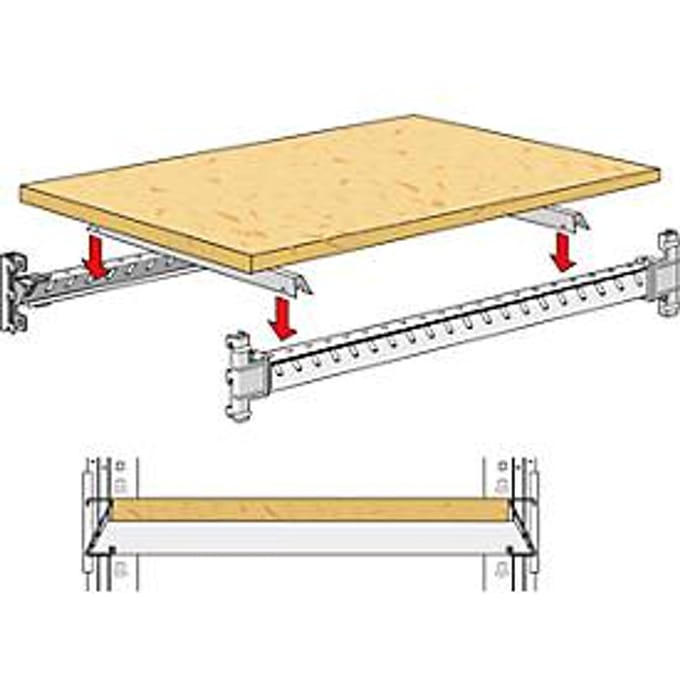 Houten legbord, gelijkvloers, B 1273 mm