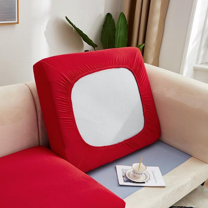 Effen kleur stretch bank zitkussenhoes bankhoezen voor woonkamer verwijderbare elastische stoel stoelhoes meubelbeschermer Normal Size1(S)-1pc