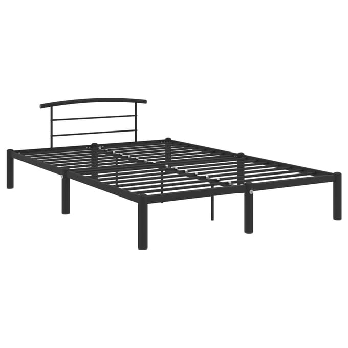 vidaXL - Bedframe - metaal - zwart - 140x200 - cm