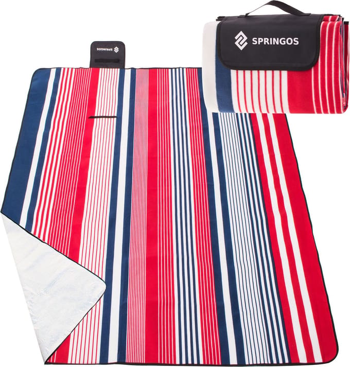 Springos Picknickkleed | Picknickdeken | Buitenkleed | Picknick | 200 x 200 cm | Rood/Blauw/Wit