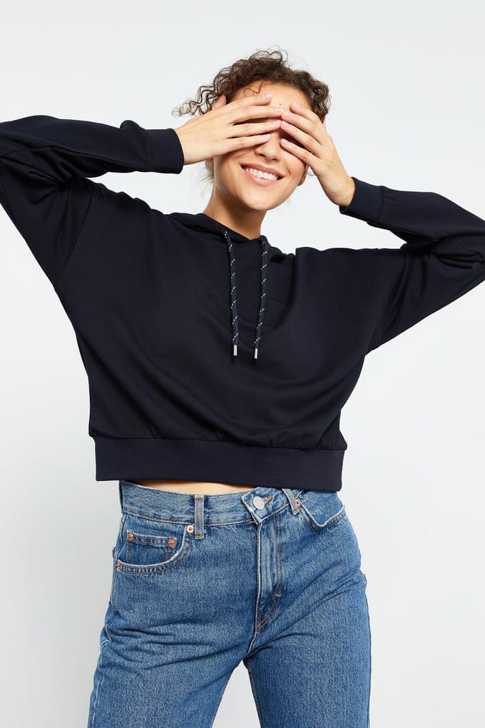 Ontspannen Hoodie Sweatshirt Met Strikdetail