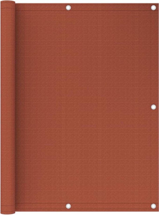 vidaXL - Balkonscherm - 120x500 - cm - HDPE - terracotta