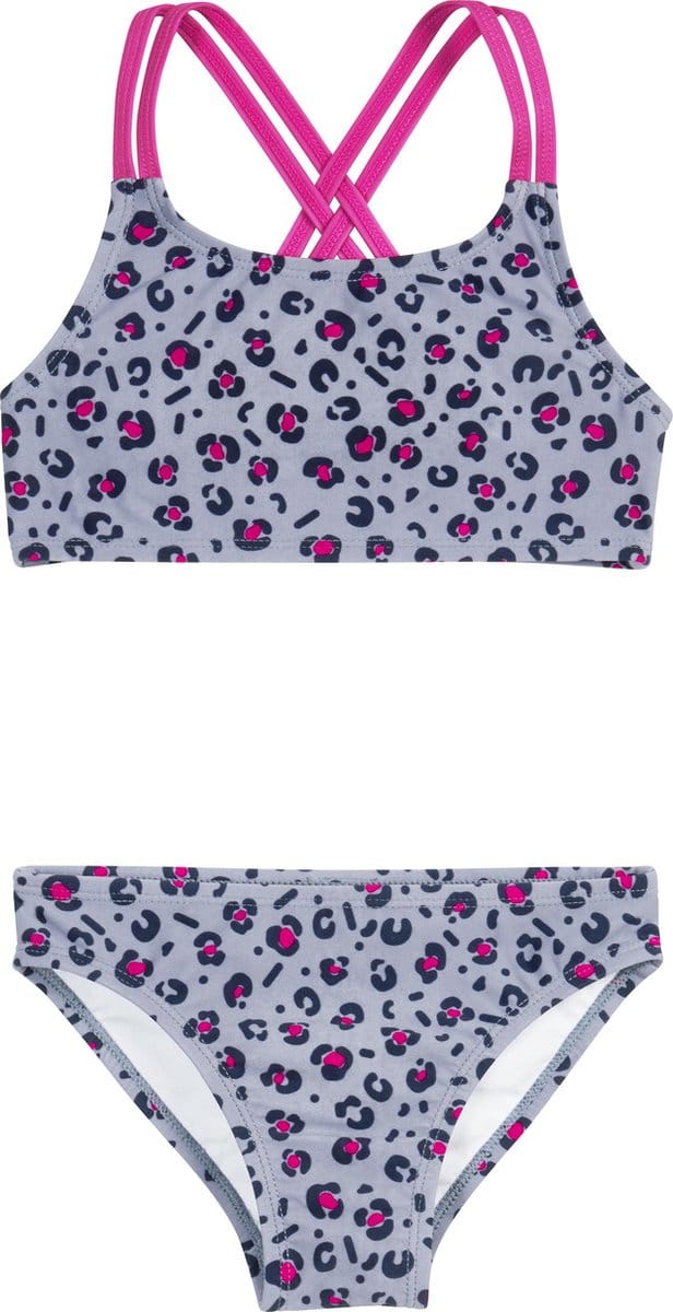 Playshoes Kinder UV-Schutz Bikini Leo-Print Grau-158/164