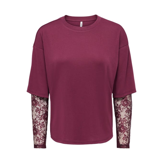 ONLY - ONLTAHLIA L/S LACE TOP PR JRS Dames T-shirt