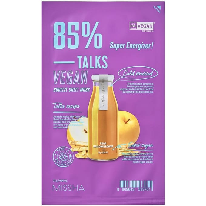 MISSHA - Talks Vegan Squeeze Sheet Mask - 7 Types Super Energizer