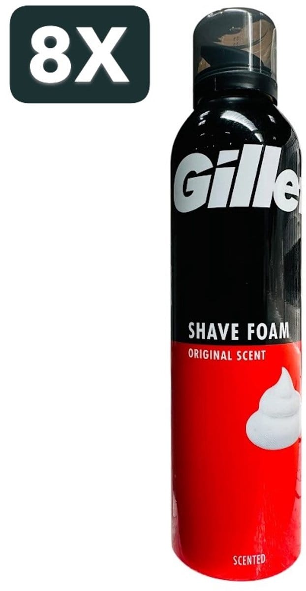8 x Gillette Shave Foam Original Scent 300ML
