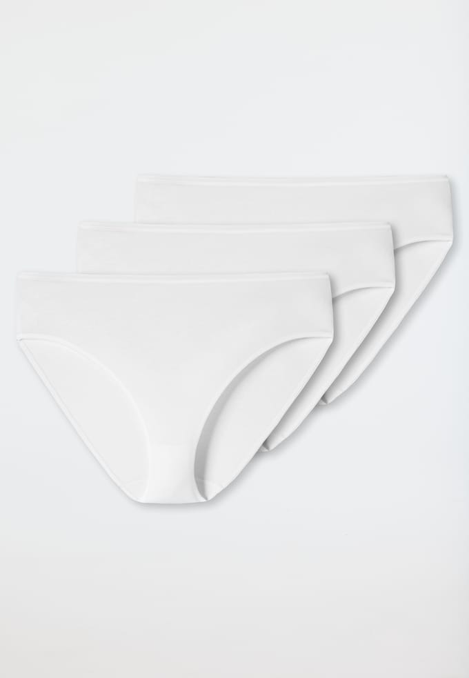 SCHIESSER Cotton Essentials dames slips (3-pack) - wit